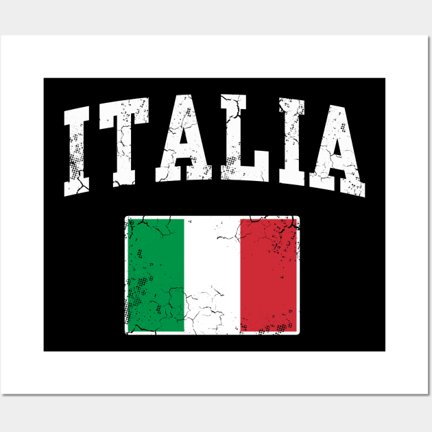 Italia Flag Vintage Distressed Italy Italian Wall Art by E